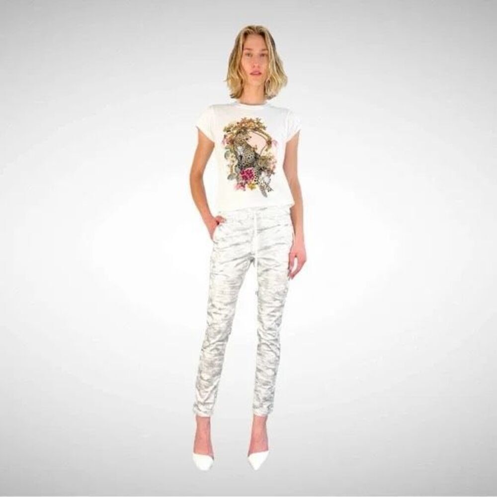Bevy Flog Shely White / Silver Camo Pant Size 24